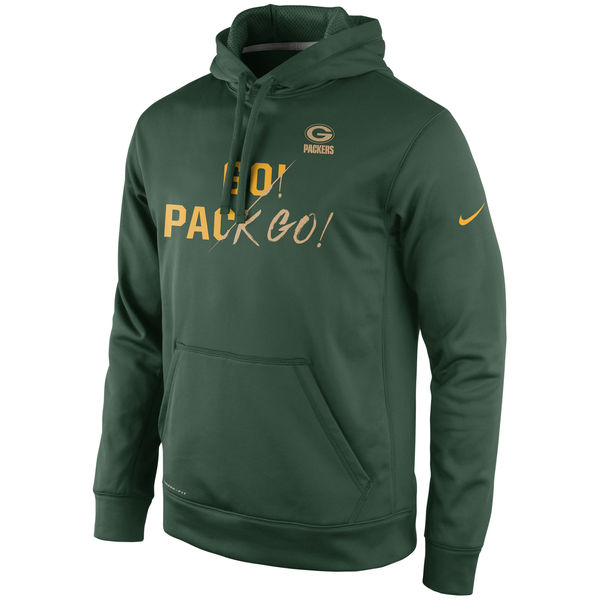Men Green Bay Packers Nike Gold Collection KO Pullover Performance Hoodie Green